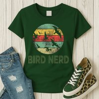 Retro Vintage Birding Bird Watching Funny Bird Watcher Womens T-Shirt