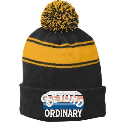 Retro Vintage Beyond Ordinary Stripe Pom Pom Beanie