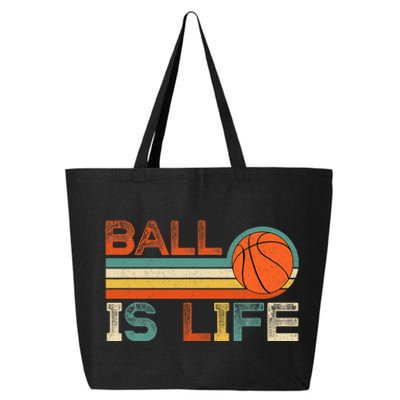 Retro Vintage Ball Is Life Basketball Fans Lover 25L Jumbo Tote