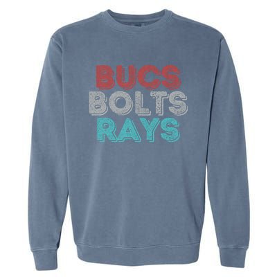 Retro Vintage Bucs Bolts Rays Garment-Dyed Sweatshirt