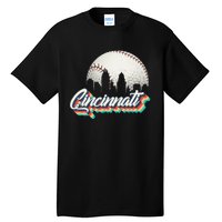 Retro Vintage Cincinnati City Baseball Lovers Baseball Fans Tall T-Shirt