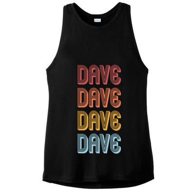 Retro Vintage Custom Name Dave Ladies PosiCharge Tri-Blend Wicking Tank