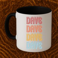 Retro Vintage Custom Name Dave Mug