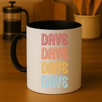Retro Vintage Custom Name Dave Mug
