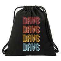 Retro Vintage Custom Name Dave Drawstring Bag