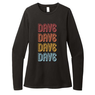 Retro Vintage Custom Name Dave Womens CVC Long Sleeve Shirt