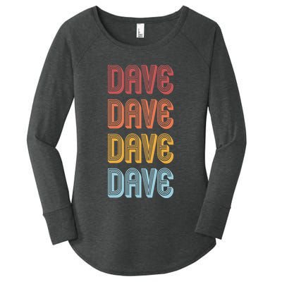 Retro Vintage Custom Name Dave Women's Perfect Tri Tunic Long Sleeve Shirt