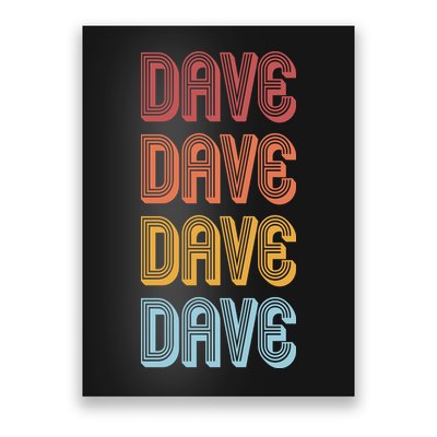 Retro Vintage Custom Name Dave Poster
