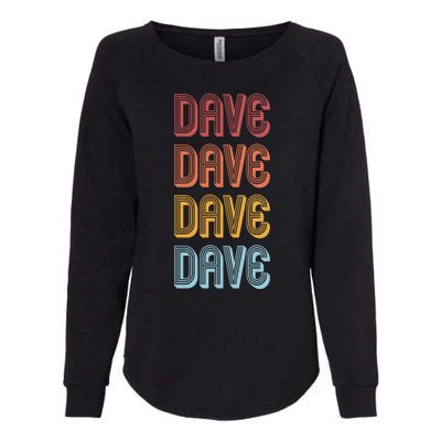 Retro Vintage Custom Name Dave Womens California Wash Sweatshirt