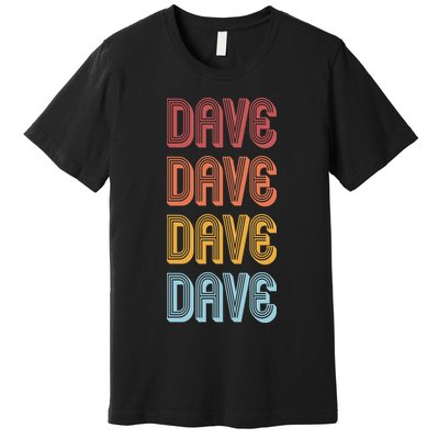 Retro Vintage Custom Name Dave Premium T-Shirt