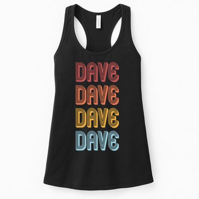 Retro Vintage Custom Name Dave Womens Tank Top