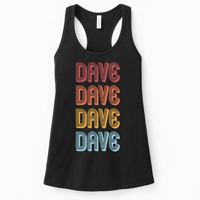 Retro Vintage Custom Name Dave Womens Tank Top