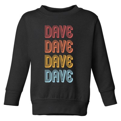 Retro Vintage Custom Name Dave Toddler Sweatshirt