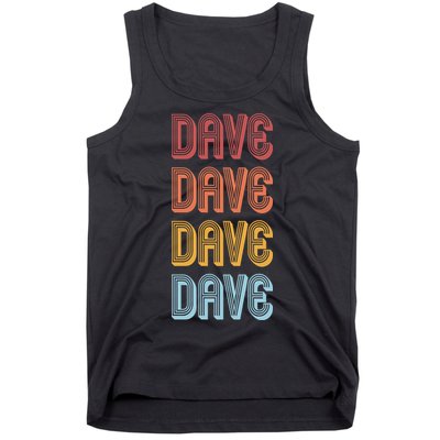Retro Vintage Custom Name Dave Tank Top
