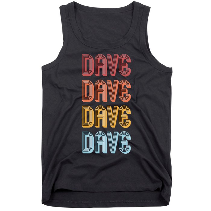 Retro Vintage Custom Name Dave Tank Top