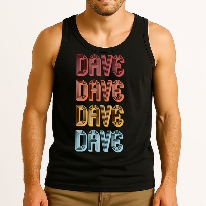Retro Vintage Custom Name Dave Tank Top