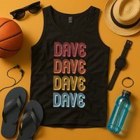 Retro Vintage Custom Name Dave Tank Top