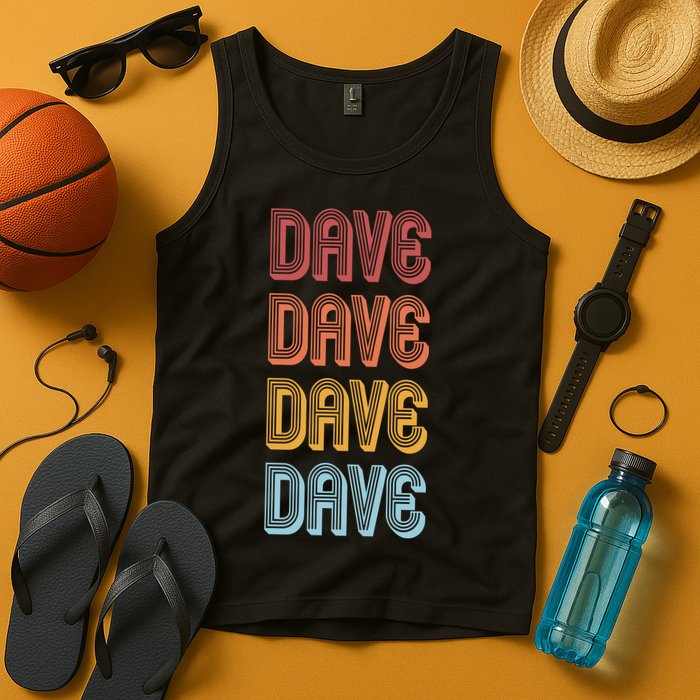 Retro Vintage Custom Name Dave Tank Top