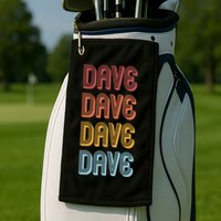 Retro Vintage Custom Name Dave Golf Towel
