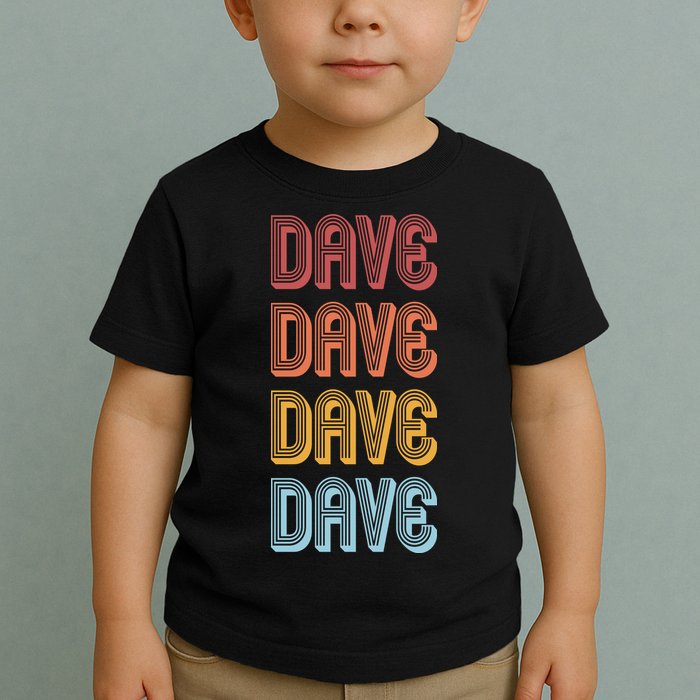 Retro Vintage Custom Name Dave Toddler T-Shirt