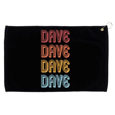 Retro Vintage Custom Name Dave Grommeted Golf Towel