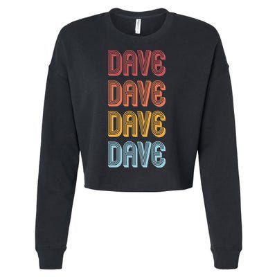 Retro Vintage Custom Name Dave Cropped Pullover Crew