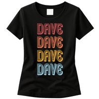 Retro Vintage Custom Name Dave Womens T-Shirt
