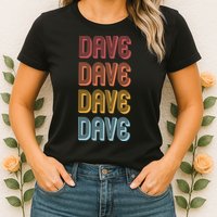 Retro Vintage Custom Name Dave Womens T-Shirt