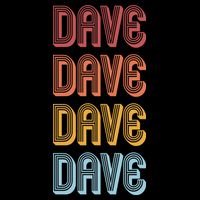 Retro Vintage Custom Name Dave Women's V-Neck T-Shirt