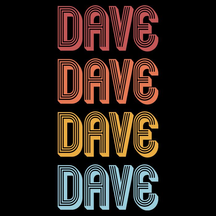 Retro Vintage Custom Name Dave Women's V-Neck T-Shirt