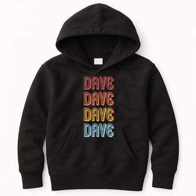 Retro Vintage Custom Name Dave Kids Hoodie