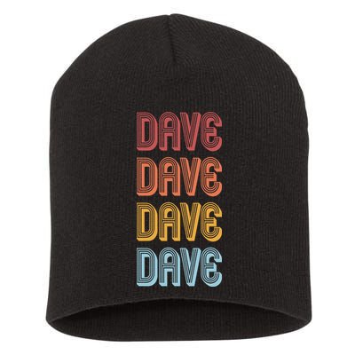 Retro Vintage Custom Name Dave Short Acrylic Beanie
