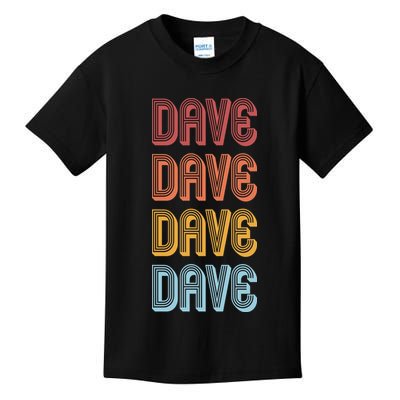 Retro Vintage Custom Name Dave Kids T-Shirt