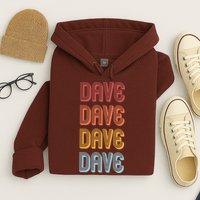 Retro Vintage Custom Name Dave Hoodie