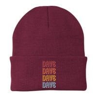 Retro Vintage Custom Name Dave Knit Cap Winter Beanie