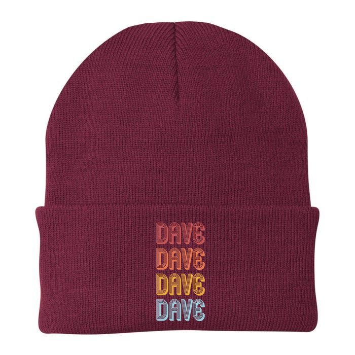 Retro Vintage Custom Name Dave Knit Cap Winter Beanie