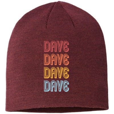Retro Vintage Custom Name Dave Sustainable Beanie
