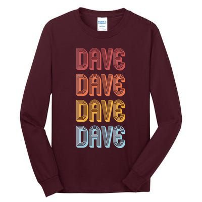Retro Vintage Custom Name Dave Tall Long Sleeve T-Shirt
