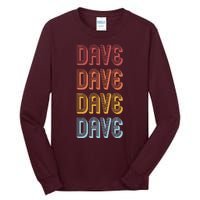 Retro Vintage Custom Name Dave Tall Long Sleeve T-Shirt