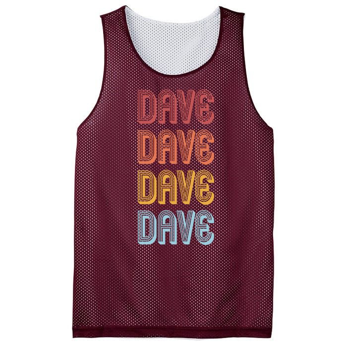 Retro Vintage Custom Name Dave Mesh Reversible Basketball Jersey Tank