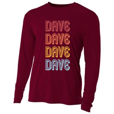 Retro Vintage Custom Name Dave Cooling Performance Long Sleeve Crew