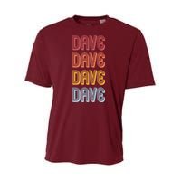 Retro Vintage Custom Name Dave Youth Performance Sprint T-Shirt