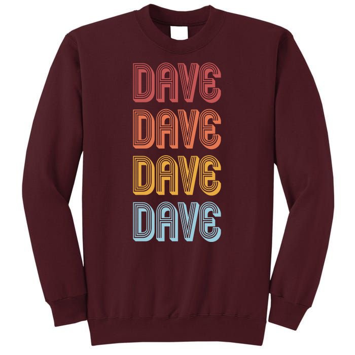 Retro Vintage Custom Name Dave Tall Sweatshirt