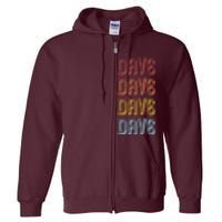 Retro Vintage Custom Name Dave Full Zip Hoodie