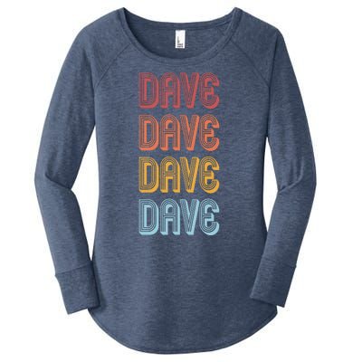 Retro Vintage Custom Name Dave Women's Perfect Tri Tunic Long Sleeve Shirt