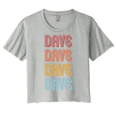 Retro Vintage Custom Name Dave Women's Crop Top Tee