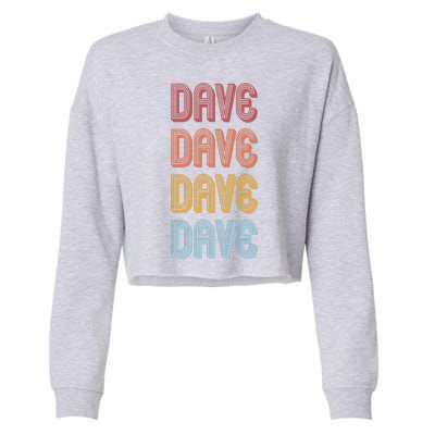 Retro Vintage Custom Name Dave Cropped Pullover Crew