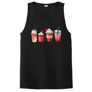 Retro Valentine Coffee Heart Valentine Mugs Coffee Lover PosiCharge Competitor Tank