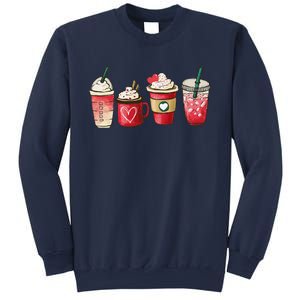 Retro Valentine Coffee Heart Valentine Mugs Coffee Lover Sweatshirt