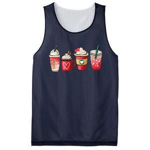 Retro Valentine Coffee Heart Valentine Mugs Coffee Lover Mesh Reversible Basketball Jersey Tank